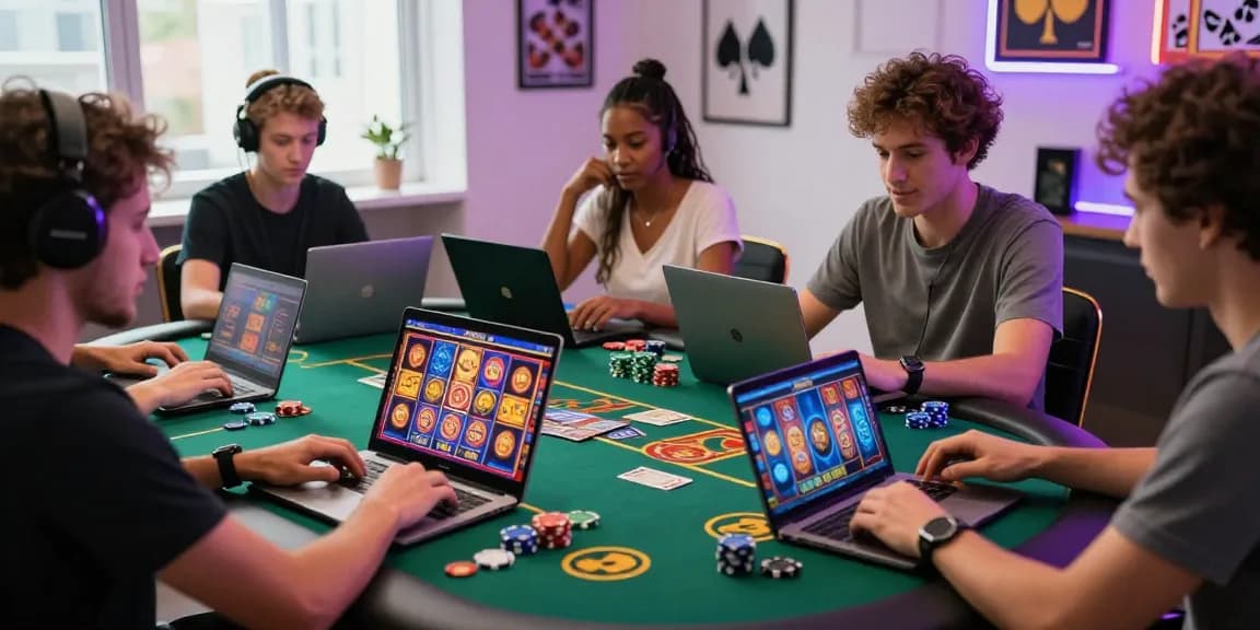 Players exploring the best online casinos in 2026, engaged with colorful slot machines and dynamic gaming experiences.