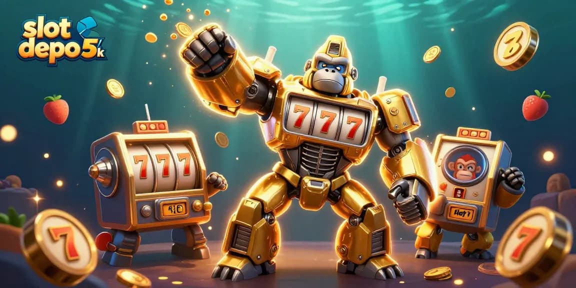 Permainan menarik di slot depo 5k dengan karakter dan mesin slot penuh keberuntungan.