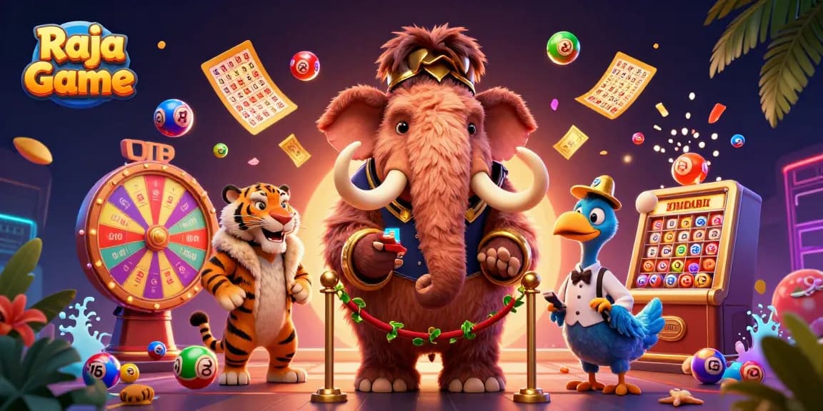 Engage with exciting games at Raja Game featuring vibrant lottery elements and colorful characters.
