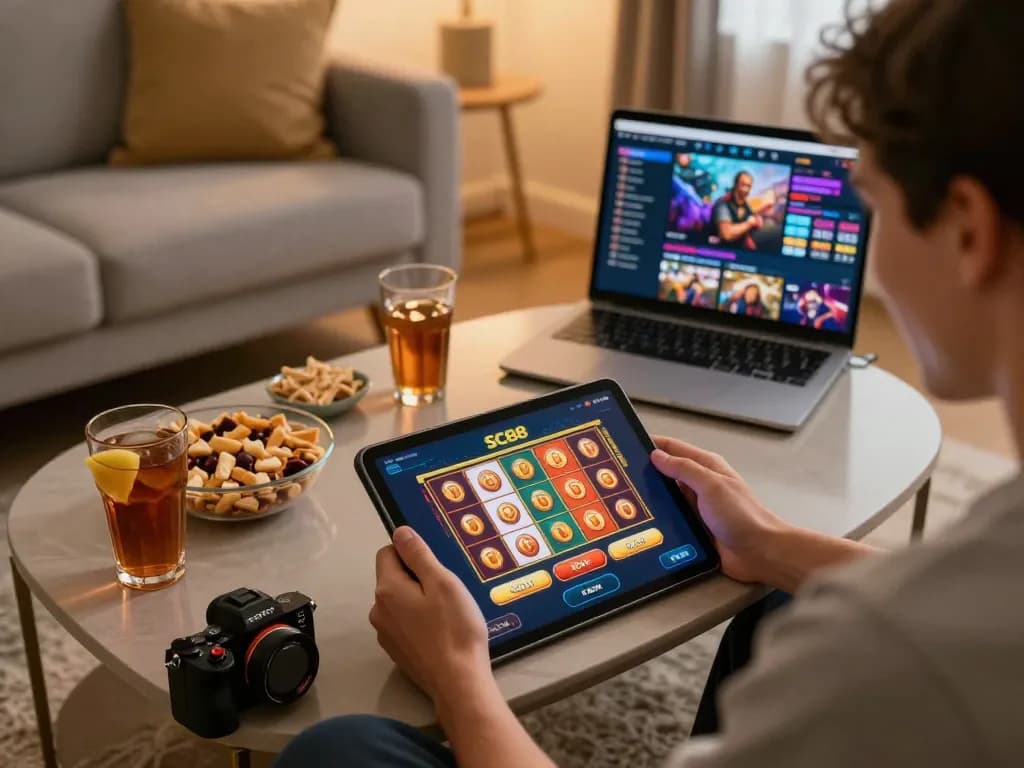 Players enjoying thrilling action on SC88 gaming app from the comfort of home.