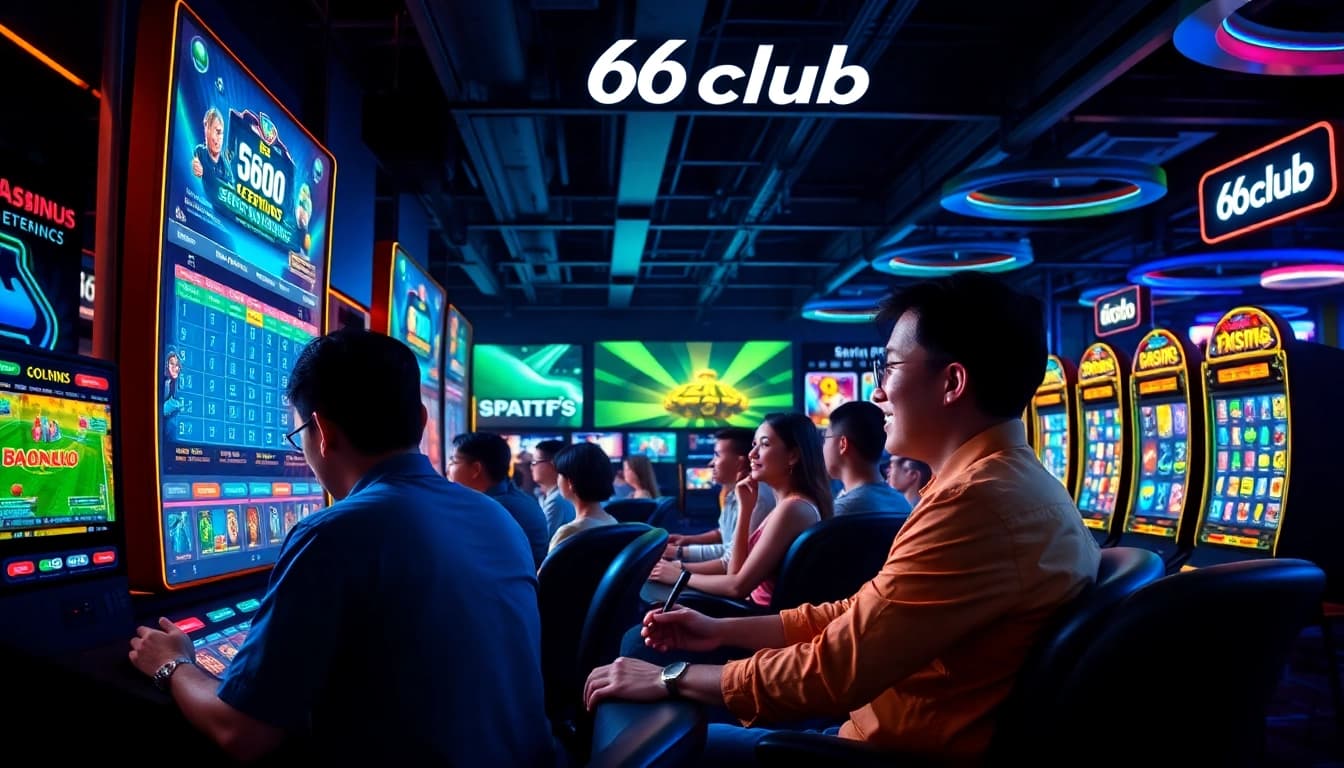 Exciting online gaming atmosphere at 66club featuring players engaged in various games.