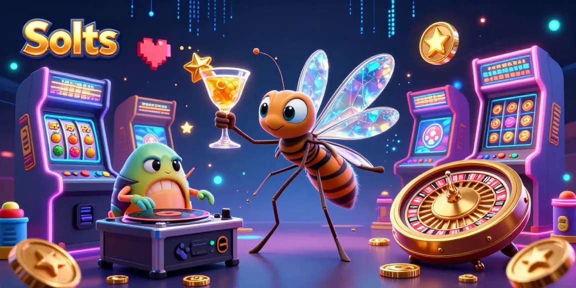Spin the reels of Slot adventure with 3D characters amidst vibrant gaming elements in a captivating casino scene.