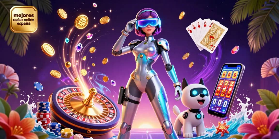 Experience the mejores casinos online españa with golden coins, vibrant characters, and thrilling gaming elements.