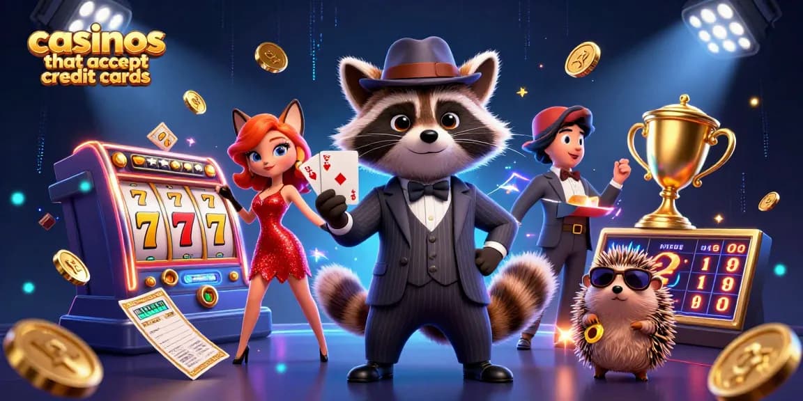Experience the excitement at casinos that accept credit cards with lively characters, slot reels, and dynamic gameplay.