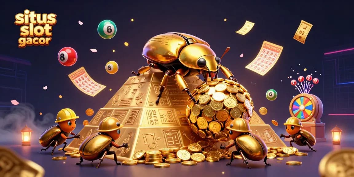 Engage with situs slot gacor through vibrant creatures in a casino-themed 3D illustration.