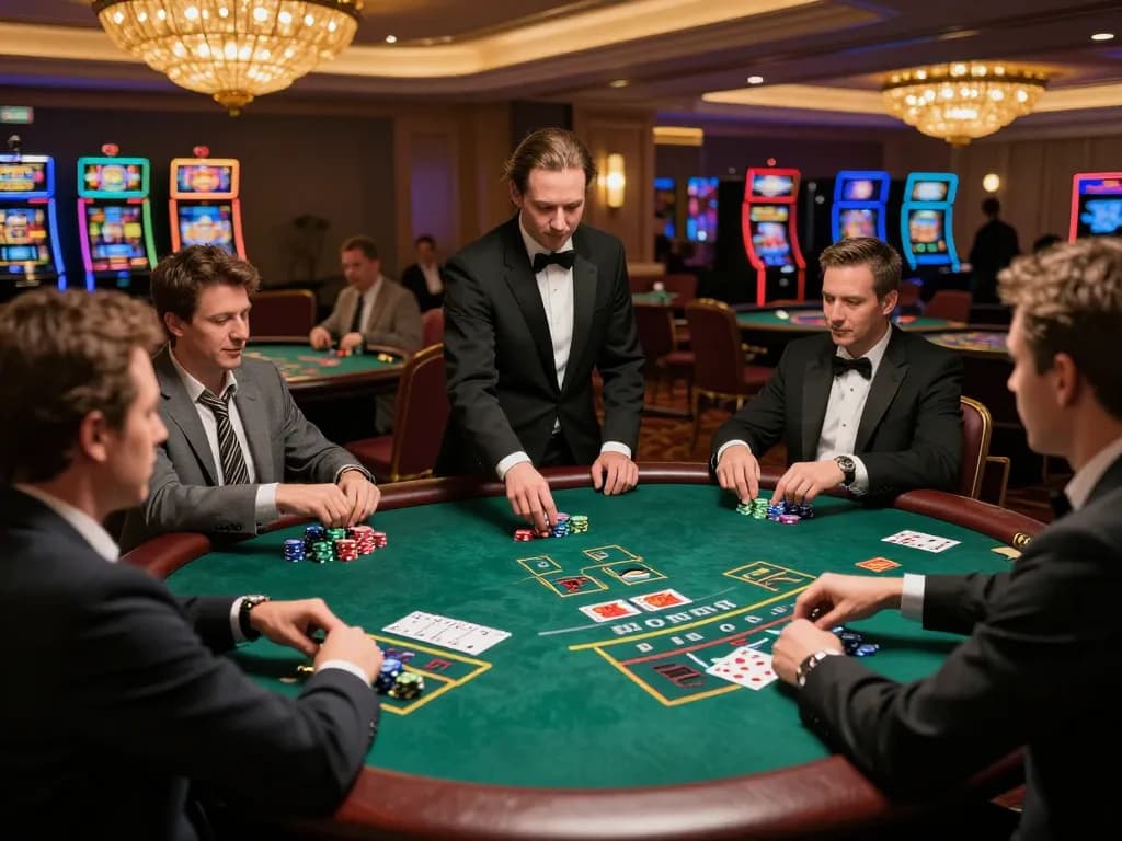 Players at a live blackjack table making strategic moves at 388bet casino