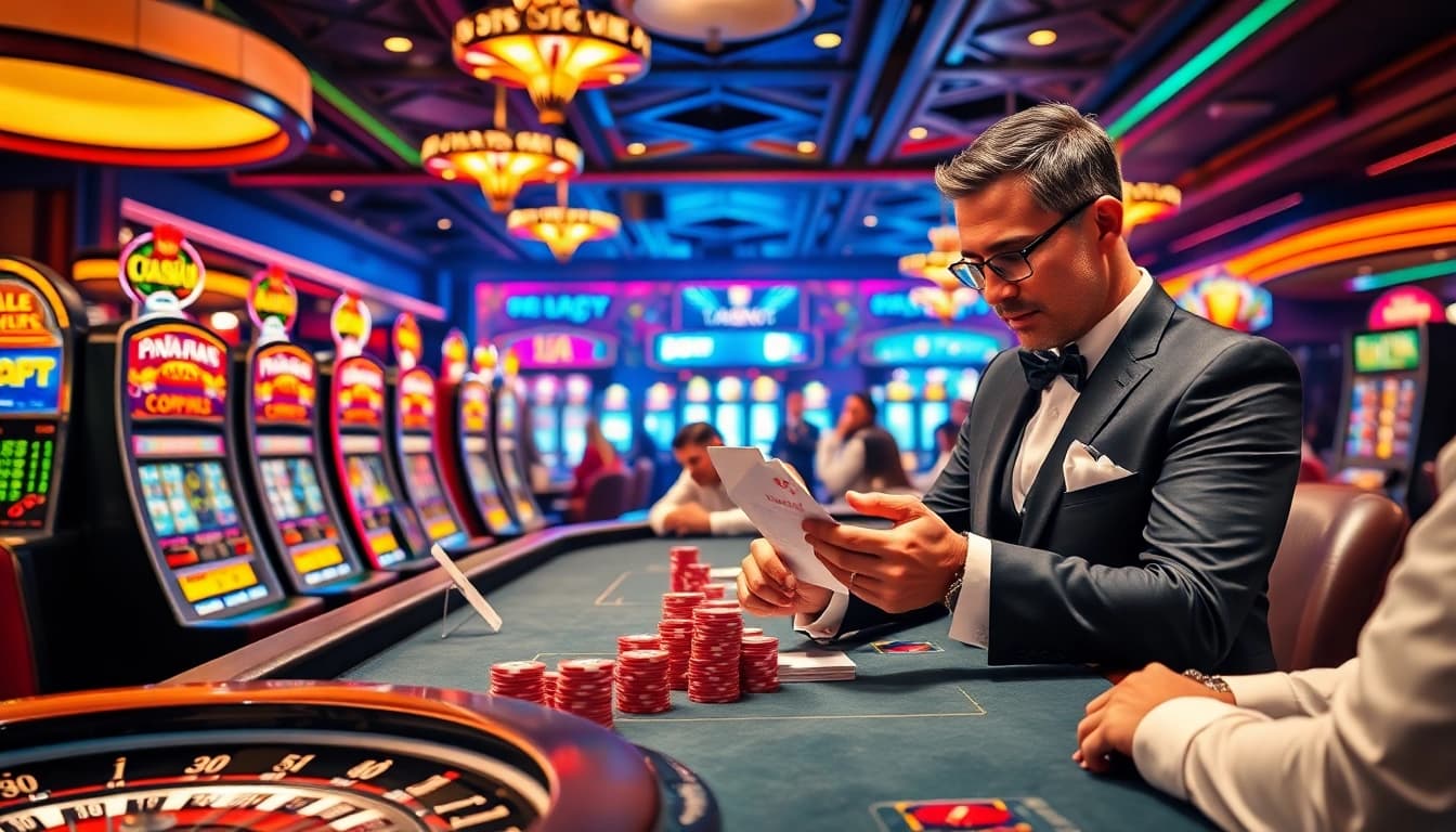 Experience the thrill of raja luck at a vibrant casino with exciting gaming tables and bright slot machines.