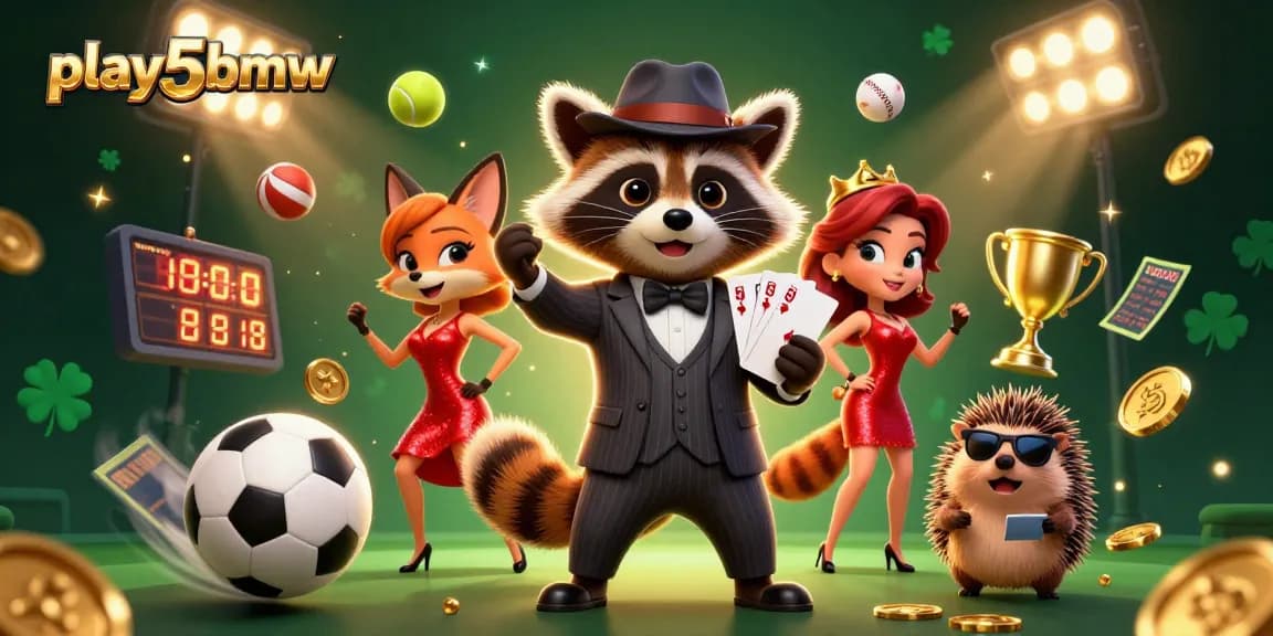 Experience gaming with play5bmw as a suave raccoon, glamorous fox, and bouncer in action-packed casino scene