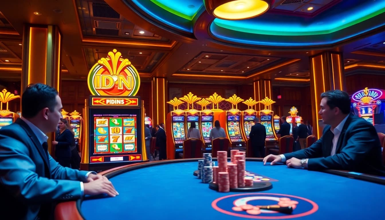 Experience the thrill of winning at idnslot with vibrant slot machines and bustling casino excitement.