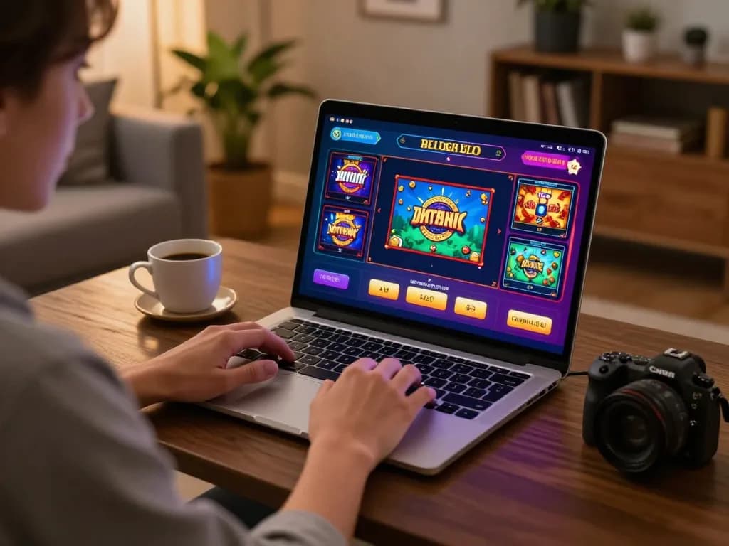 Experience exciting gameplay at 88BET with a vibrant online casino interface in a cozy home setting