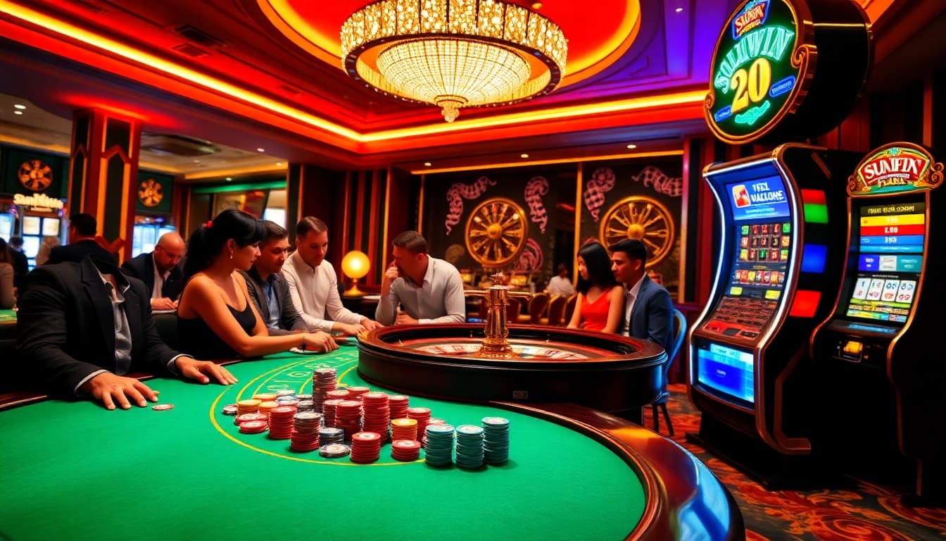 Experience the thrill of gaming at Sunwin's premium casino tables and slots.