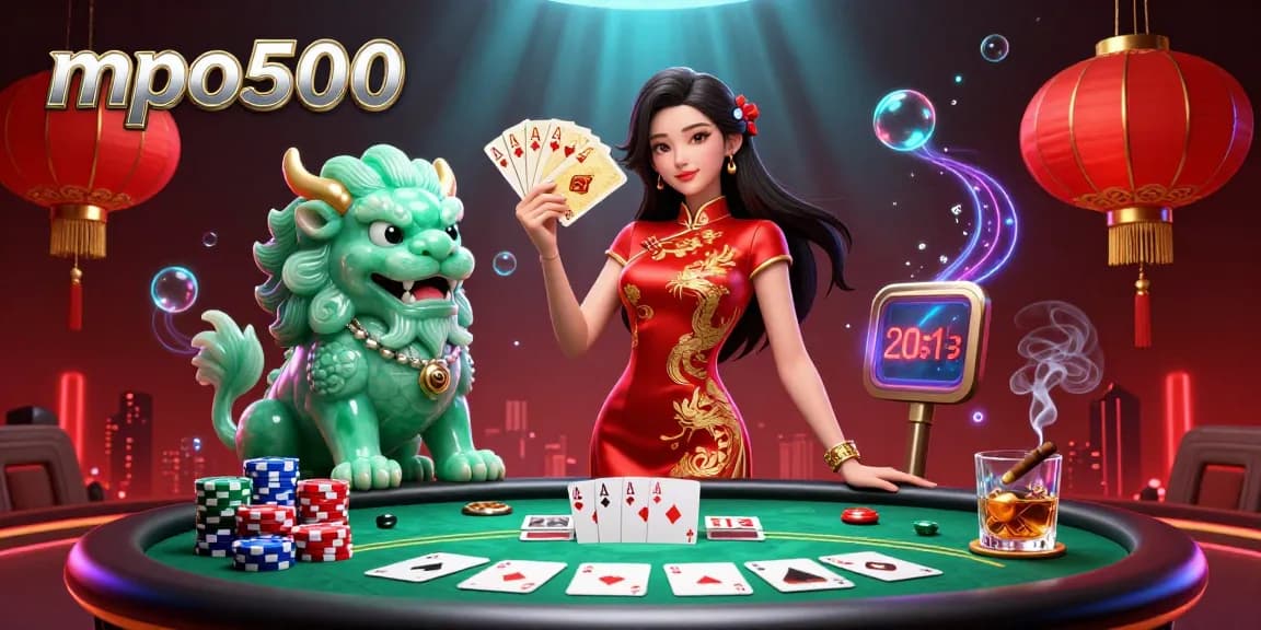 Engage with mpo500 by experiencing an energetic casino atmosphere with vibrant poker elements and dynamic characters.