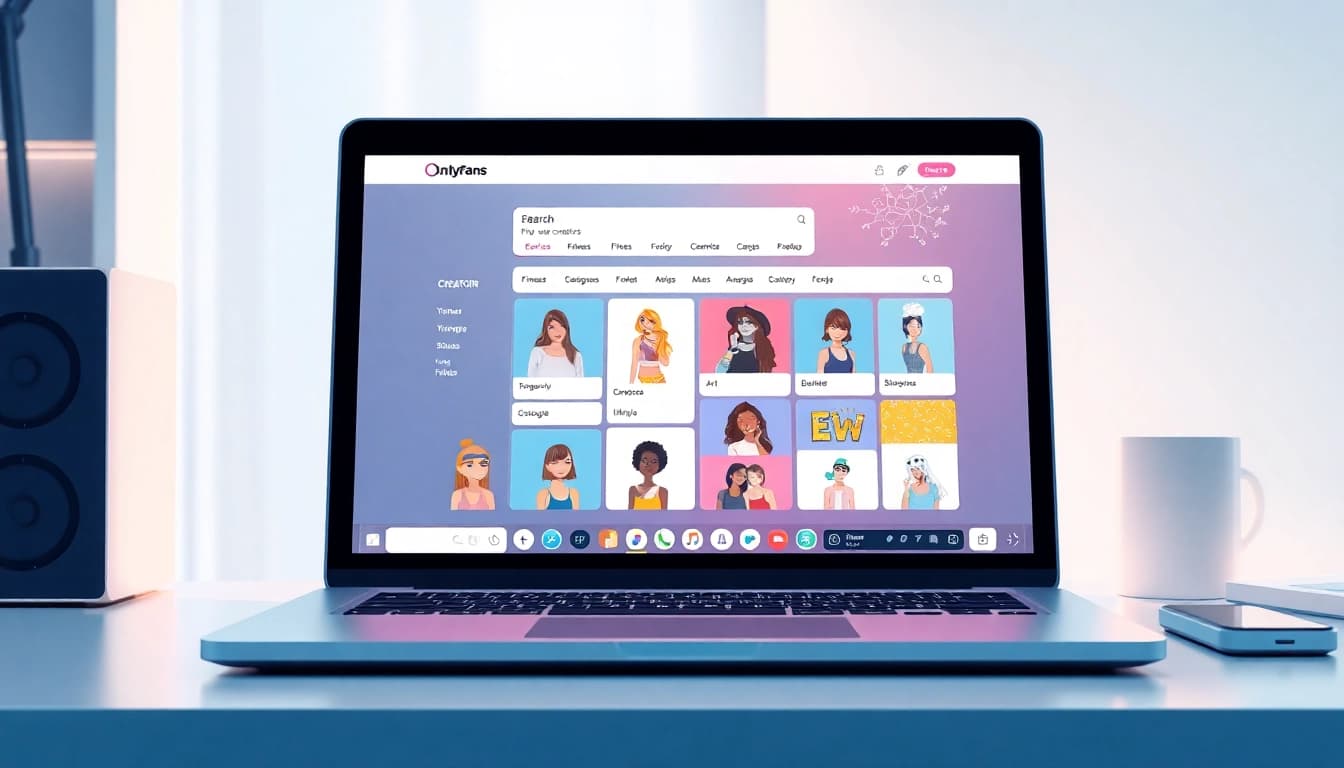 OnlyFans Search interface showcasing diverse creators and user-friendly filters