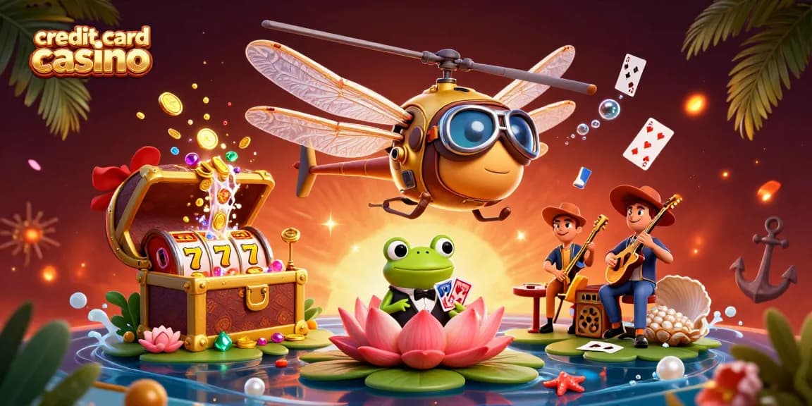 Experience exciting gameplay at a vibrant credit card casino with unique characters and elements.