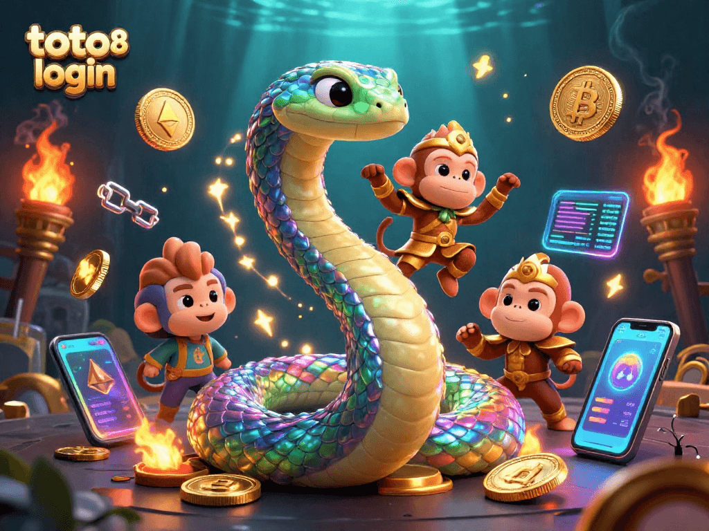 Experience the excitement of toto 88 login with vibrant 3D characters and glowing casino elements.