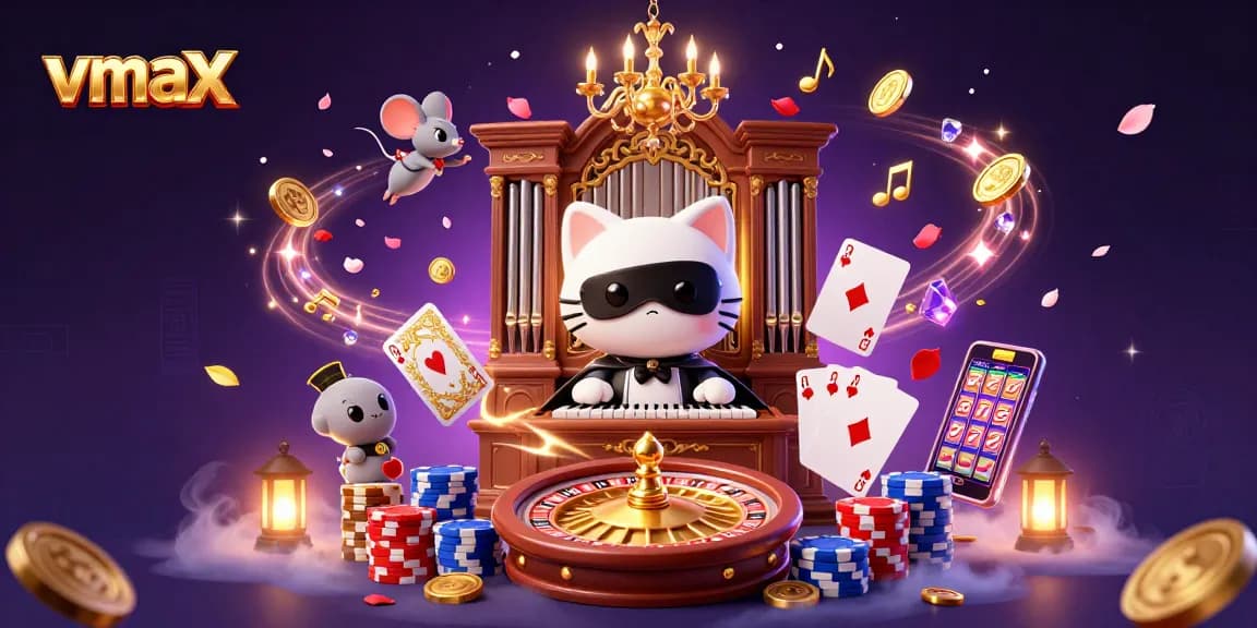 Experience the thrilling world of vmax with dynamic gameplay illustrations featuring vibrant scenes and iconic gaming symbols.