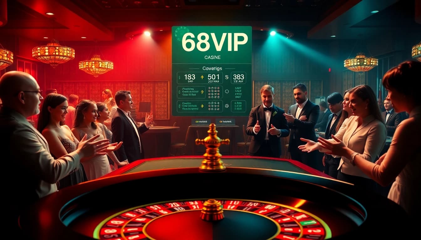 Experience the excitement at 68VIP's upscale casino with vibrant roulette and engaging gameplay.