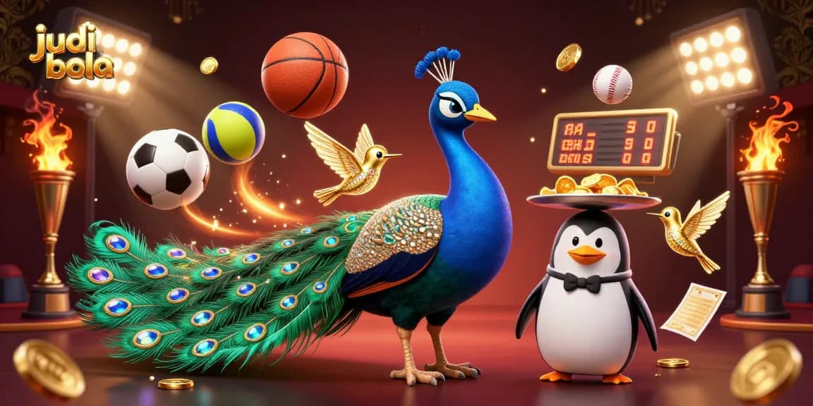 Experience judi bola excitement with a vibrant scene of sports betting action and dynamic elements.