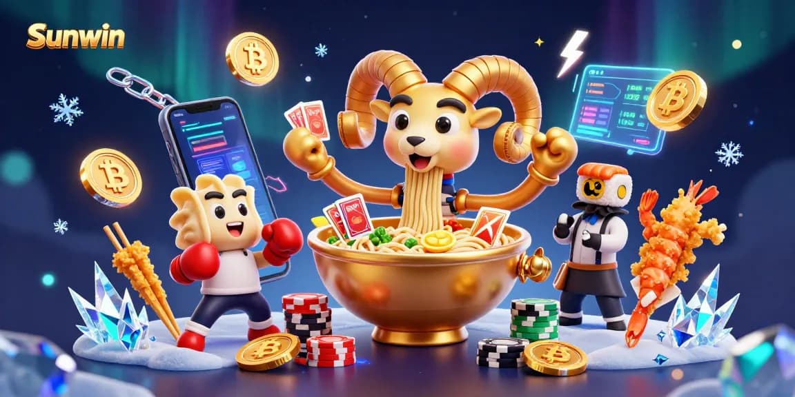 Engage in exciting gameplay with Sunwin, experiencing vibrant 3D casino action and digital elements.