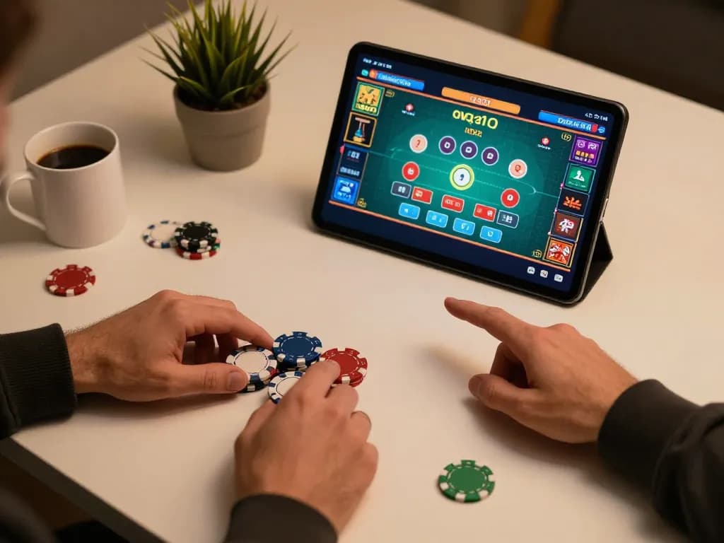 Playing blackjack on mobile device showcasing qq88 game, focusing on strategic betting.
