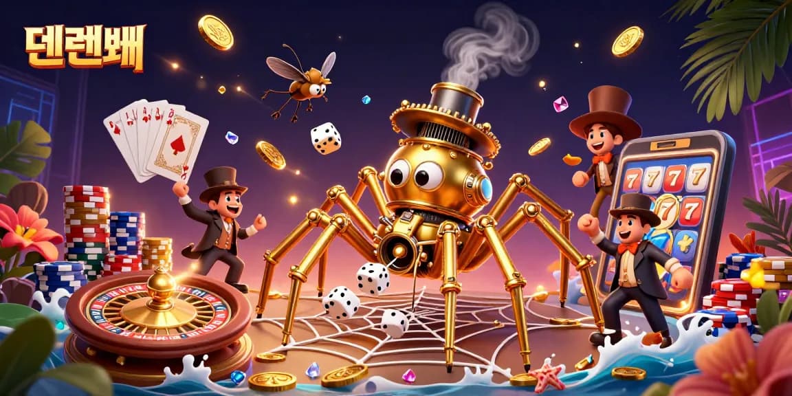 Experience the thrill of 텐텐벳 with this dynamic casino scene featuring steampunk elements and interactive games.