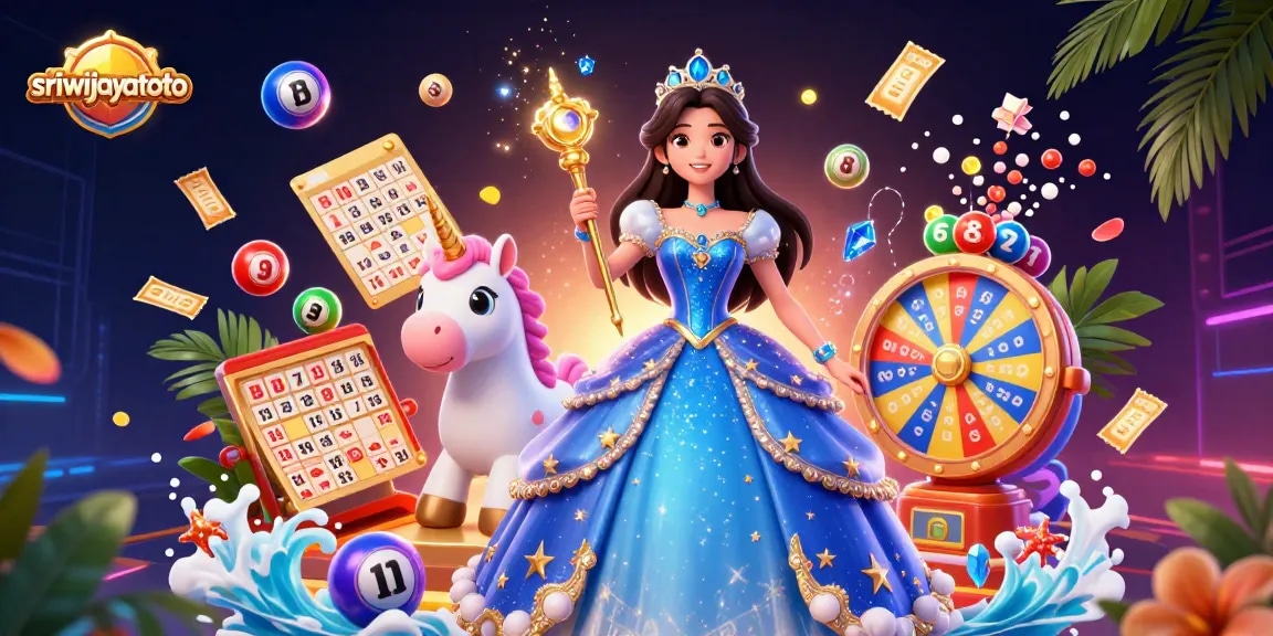 sriwijayatoto offers vibrant lottery gameplay with magical visuals and dynamic elements in an engaging 3D scene.