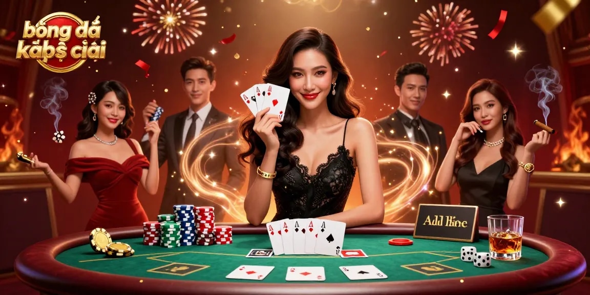 Bet on bóng đá kèo nhà cái with a stunning scene of a graceful dealer and captivating casino atmosphere.