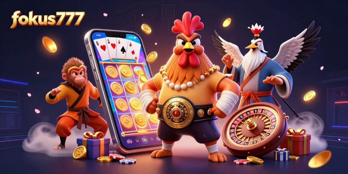 Win with fokus777 as a fierce rooster and martial artists embrace high-stakes gambling challenges.
