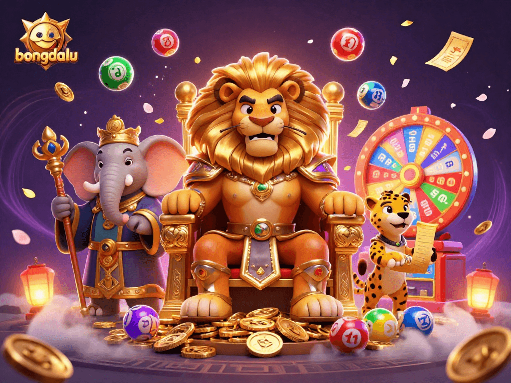 Join the gaming adventure at Bongdalu with vibrant lottery balls and rich casino elements.