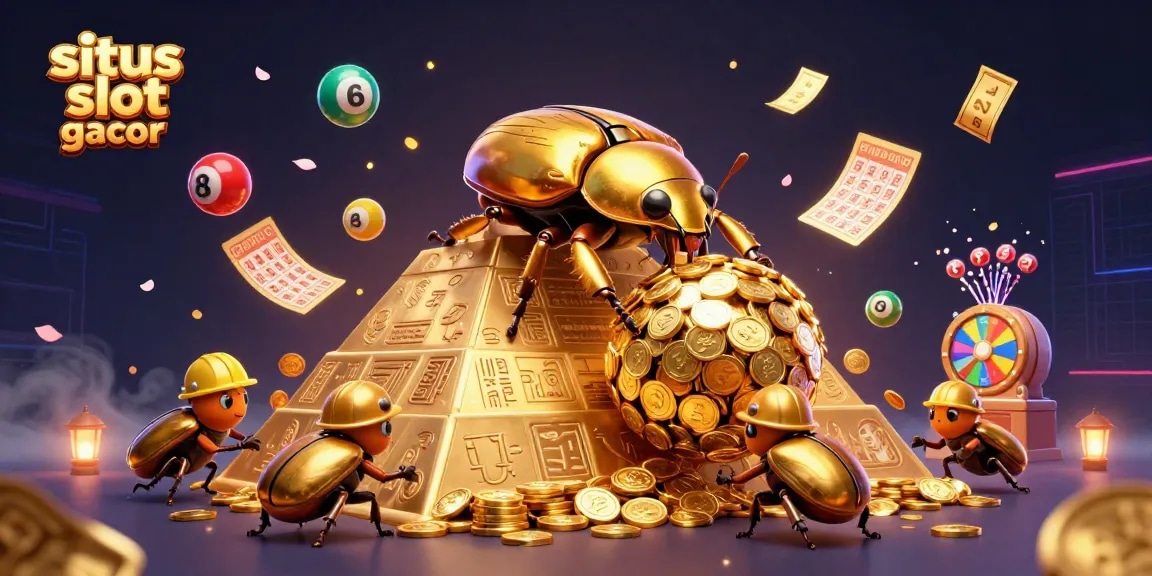Engage with situs slot gacor through vibrant creatures in a casino-themed 3D illustration.