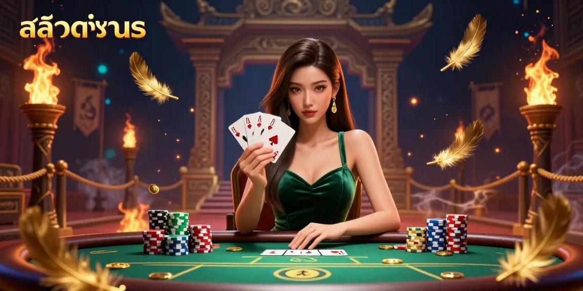 Spin and win big with สล็อตทดลอง at a luxurious poker table with dynamic elements.