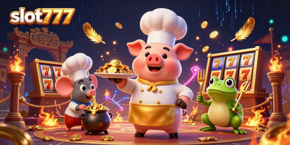 Engage with slot777 excitement as animated characters gather gold coins in a vibrant casino scene.