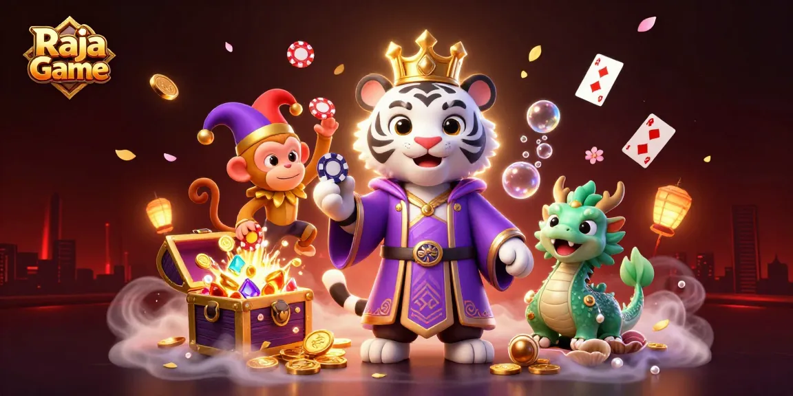 Engage in thrilling gameplay at Raja Game with vibrant characters and rich casino elements.