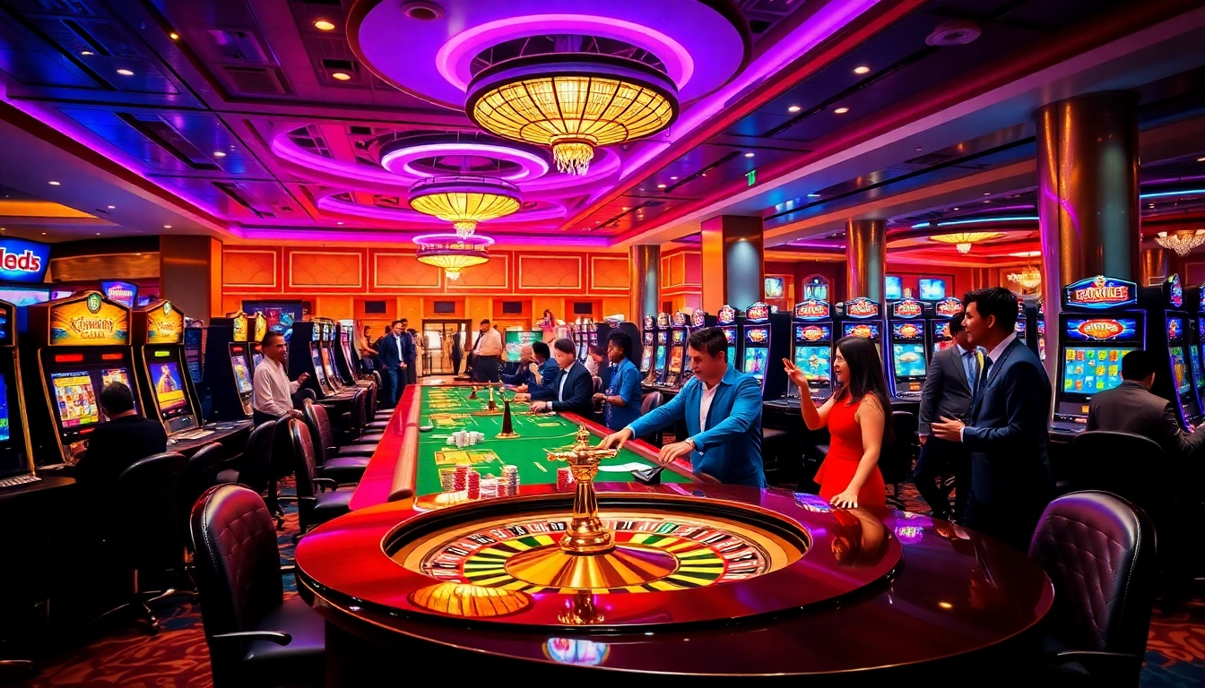 Experience the thrill of winning at kkwin with vibrant casino tables and exciting slot machines.