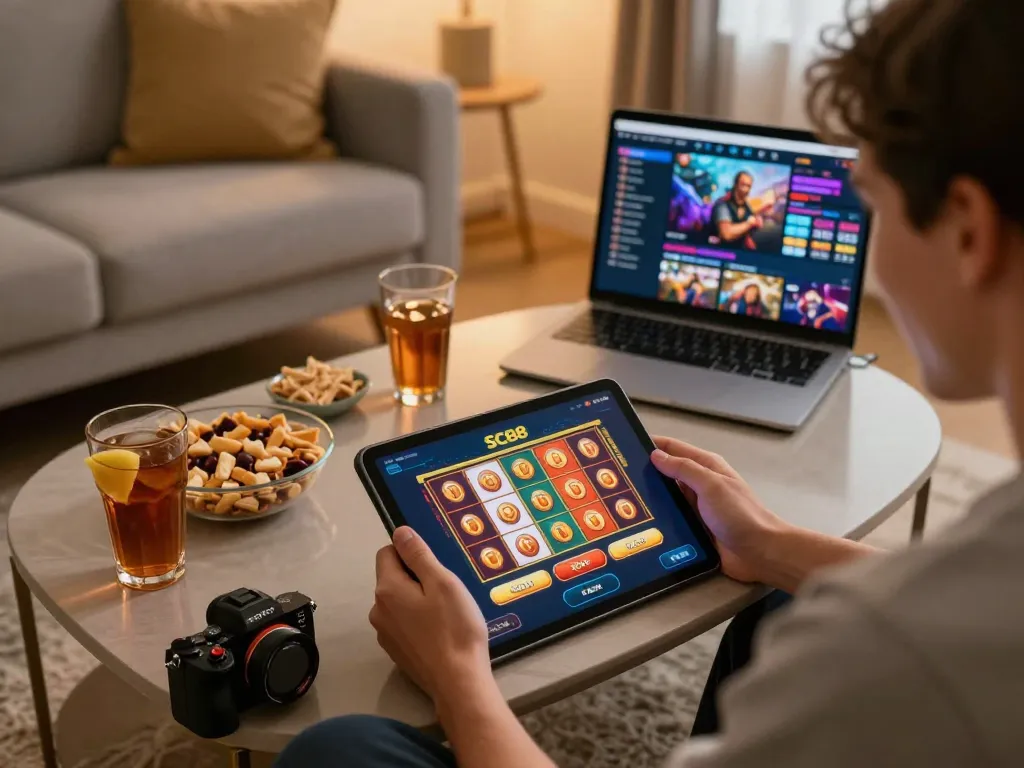 Players enjoying thrilling action on SC88 gaming app from the comfort of home.