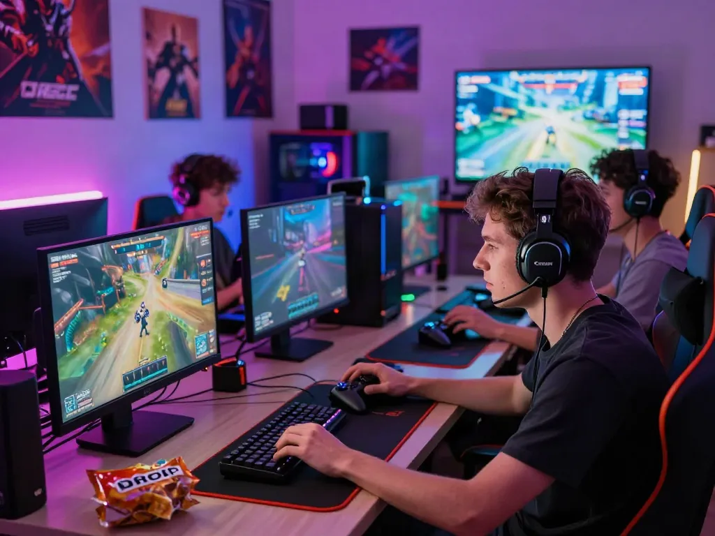 Aktivitas gaming bersama teman dengan fokus pada nyonya4d login di layar komputer dalam suasana ceria dan dinamis.