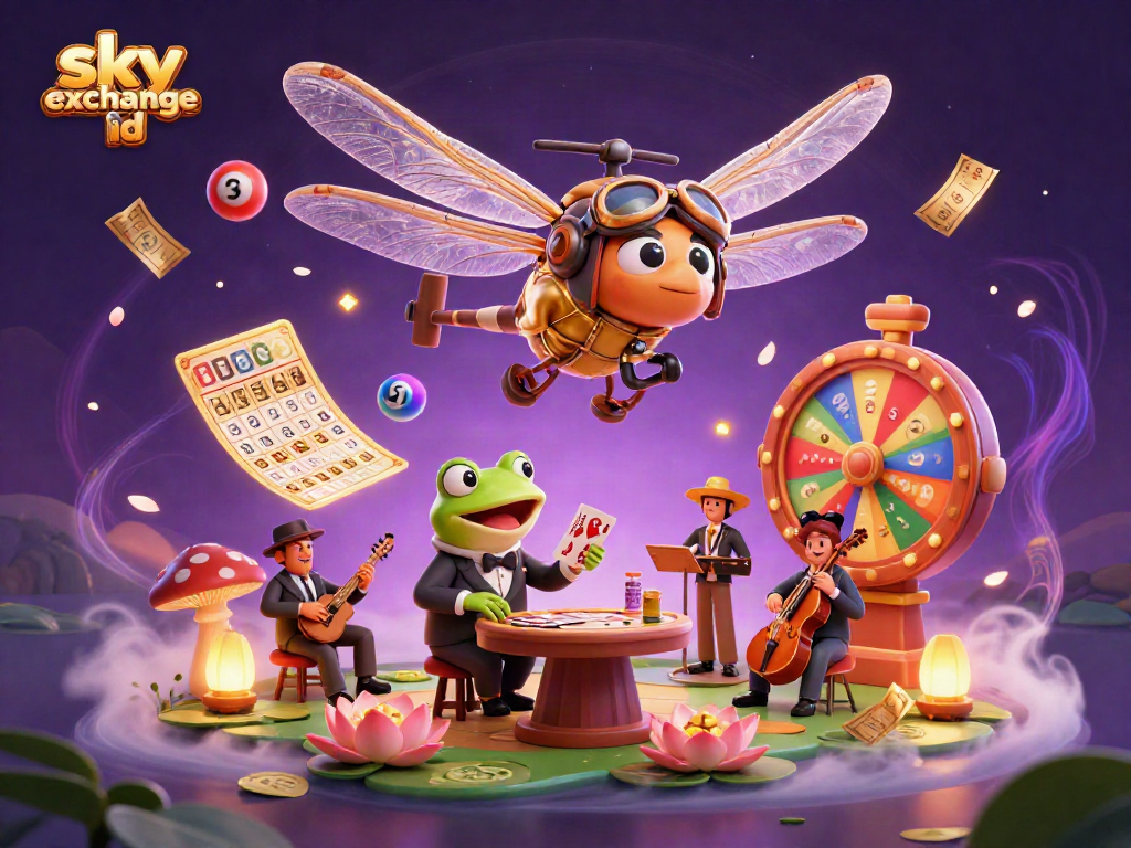 Experience the thrill of betting with a vibrant scene featuring Sky Exchange ID elements and casino imagery.
