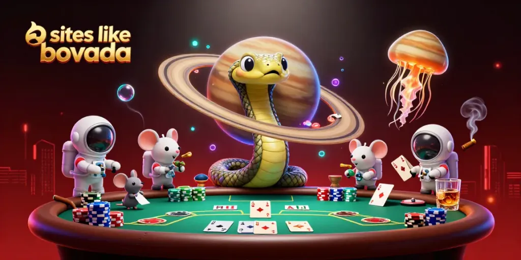 Engage with thrilling gameplay at sites like bovada featuring 3D cosmic characters and vibrant casino elements.
