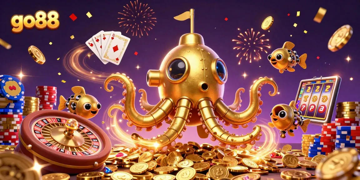 Experience go88 like never before with a vibrant 3D casino illustration capturing action and excitement!