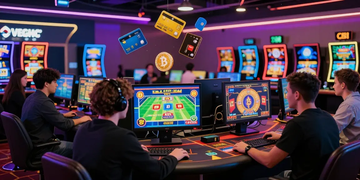 Engaging online casino scene at https://ecpc.org.uk featuring diverse players exploring credit card gambling options in a vibrant, modern environment.