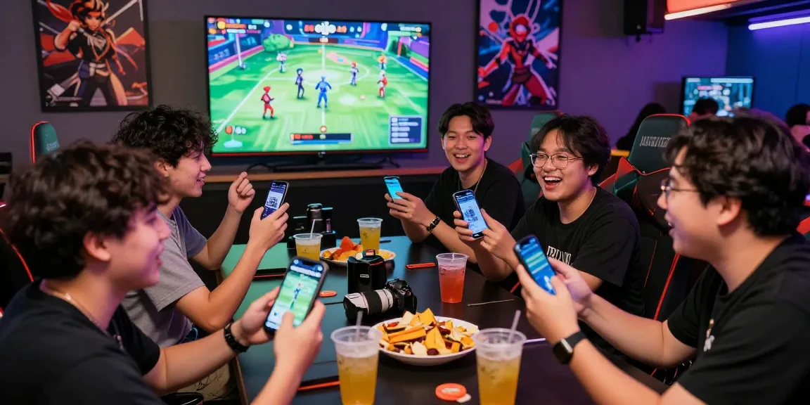 Players engaged in the smash or pass game at a vibrant gaming lounge.