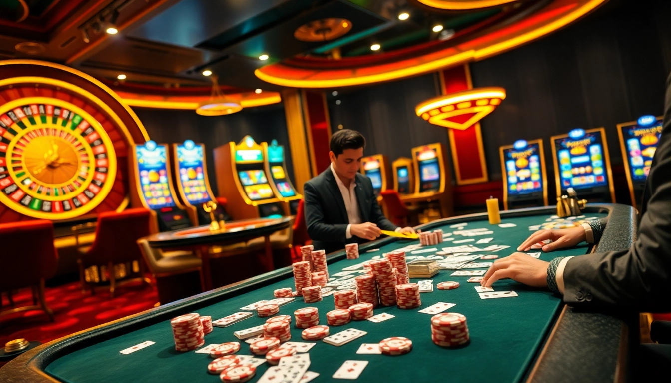 Experience the excitement of Luckywin with vibrant casino gameplay featuring poker and roulette.