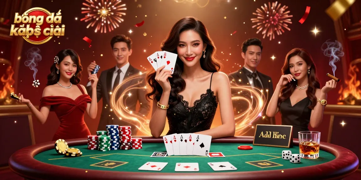 Bet on bóng đá kèo nhà cái with a stunning scene of a graceful dealer and captivating casino atmosphere.
