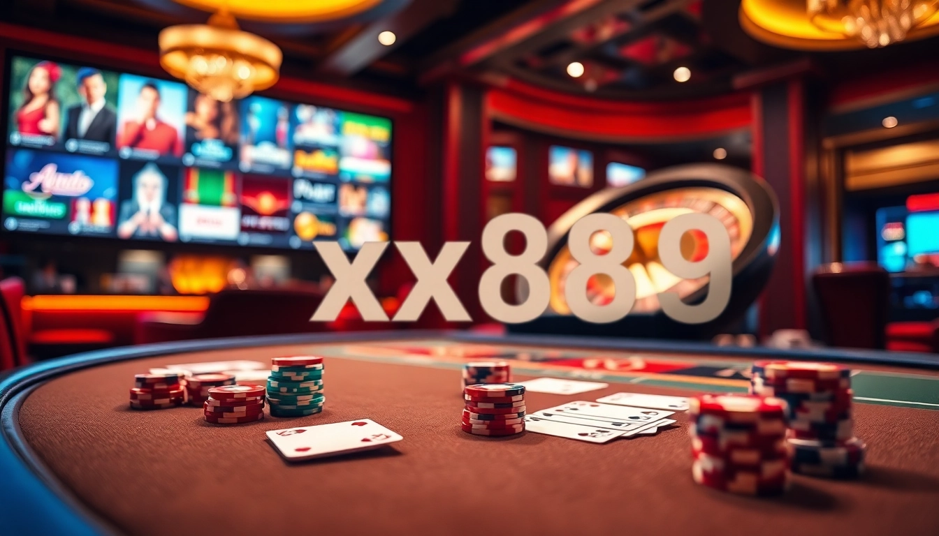 Experience the thrill of online gaming with xx88 at a vibrant casino table full of excitement.