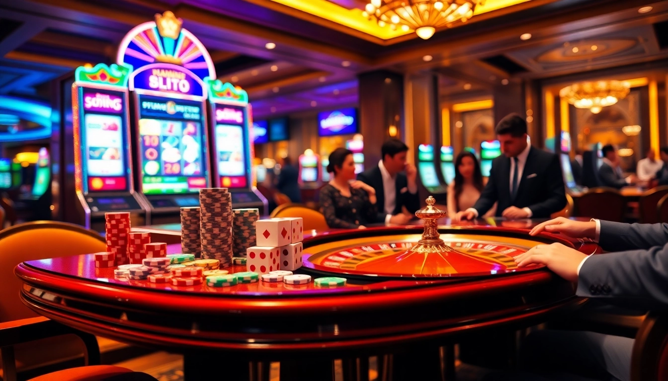 ktpjitu alternatif showcasing a vibrant casino scene with players enjoying thrilling slot machines and games