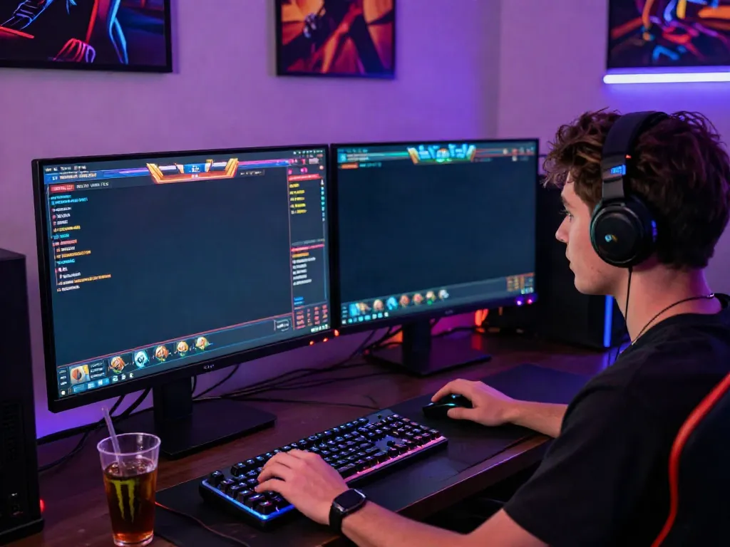 Exciting online gaming experience with akunjp slots on multiple monitors.