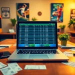 Engage in online Betting with a laptop and smartphone in a cozy home office setting.