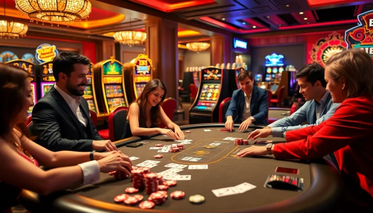 Players engaging at a casino table, highlighting the excitement of Magrehistro in gambling.