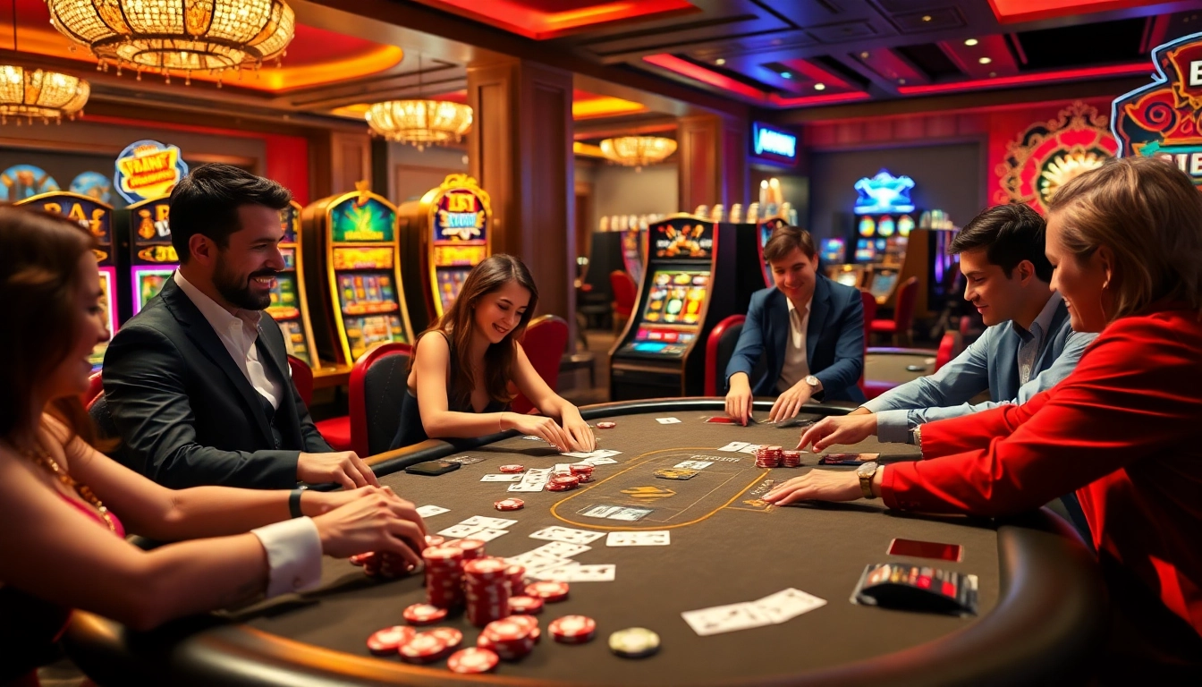 Players engaging at a casino table, highlighting the excitement of Magrehistro in gambling.