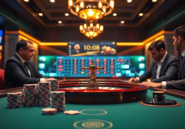 Engage in thrilling poker gameplay at bancadoithuong.futbol's luxurious gaming table.